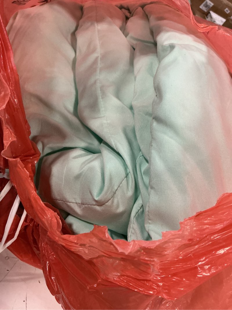 Condition photo showing As Is for cozylux queen comforter set mint green - bed in a bag queen size 7 pieces, luxury soft bed set for all seasons, bedding set with down alternative comforter, sheets, pillowcases & shams mint green queen