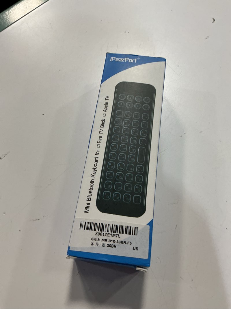 Condition photo showing New/Like New for ipazzport mini bluetooth wireless keyboard remote with backlit for smart tvs stick 4k, android tv box, tv stick streaming player, kp-810-30b
