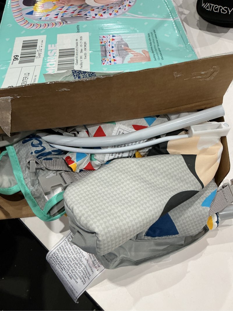 Condition photo showing As Is for bright starts disney baby mickey mouse happy triangles infant bouncer chair for ages 0-6 months