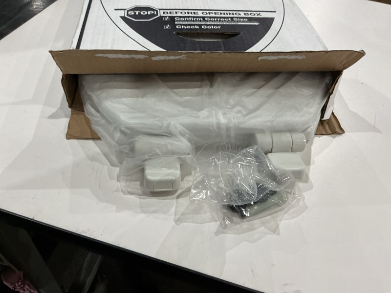 Condition photo showing Good Condition for kohler stonewood quiet-close elongated toilet seat, slow close design, durable wood, easy installation, universal fit, white finish, k-20466-0