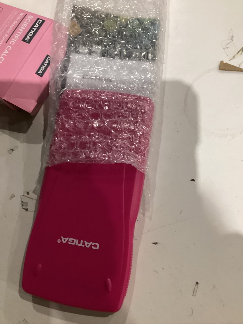 Condition photo showing As Is for catiga scientific calculator with graphic functions - multiple modes with intuitive interface - perfect for students of beginner and advanced courses, high school or college 4) pink