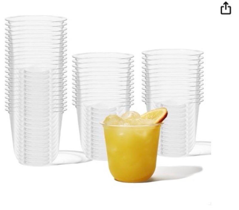 tossware natural arc - plant based cups 16 oz - plastic alternative cups for parties, bachelorettes,