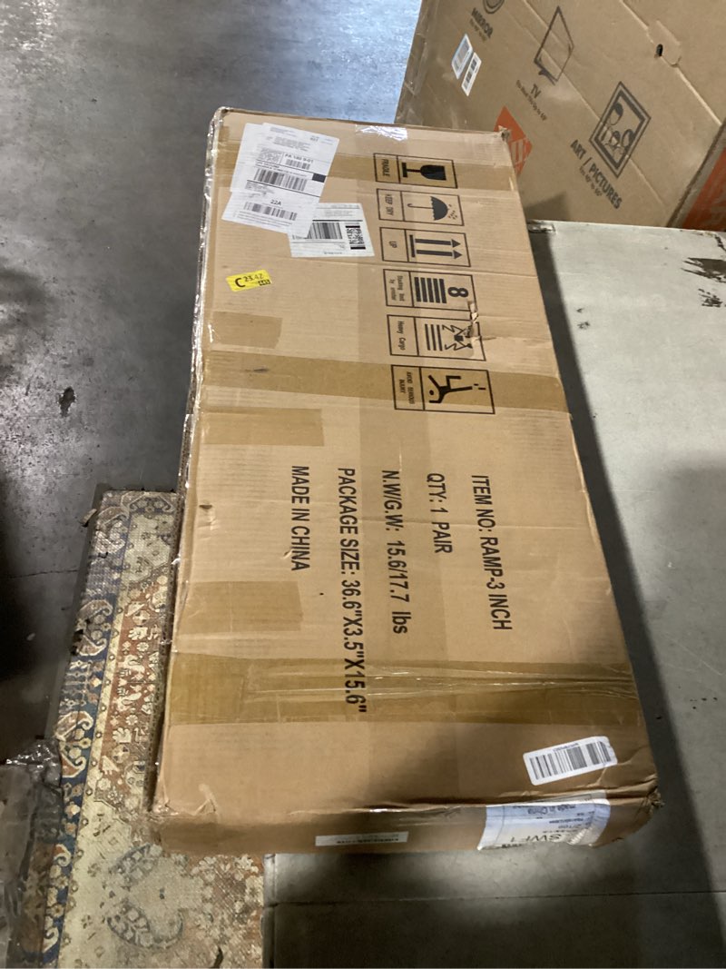 Condition photo showing As Is for portable wheelchair ramp 3ft,no-slip aluminum folding handicap ramp 800lbs load capacaity,wheel chair ramp for home steps,stairs,car 3 ft