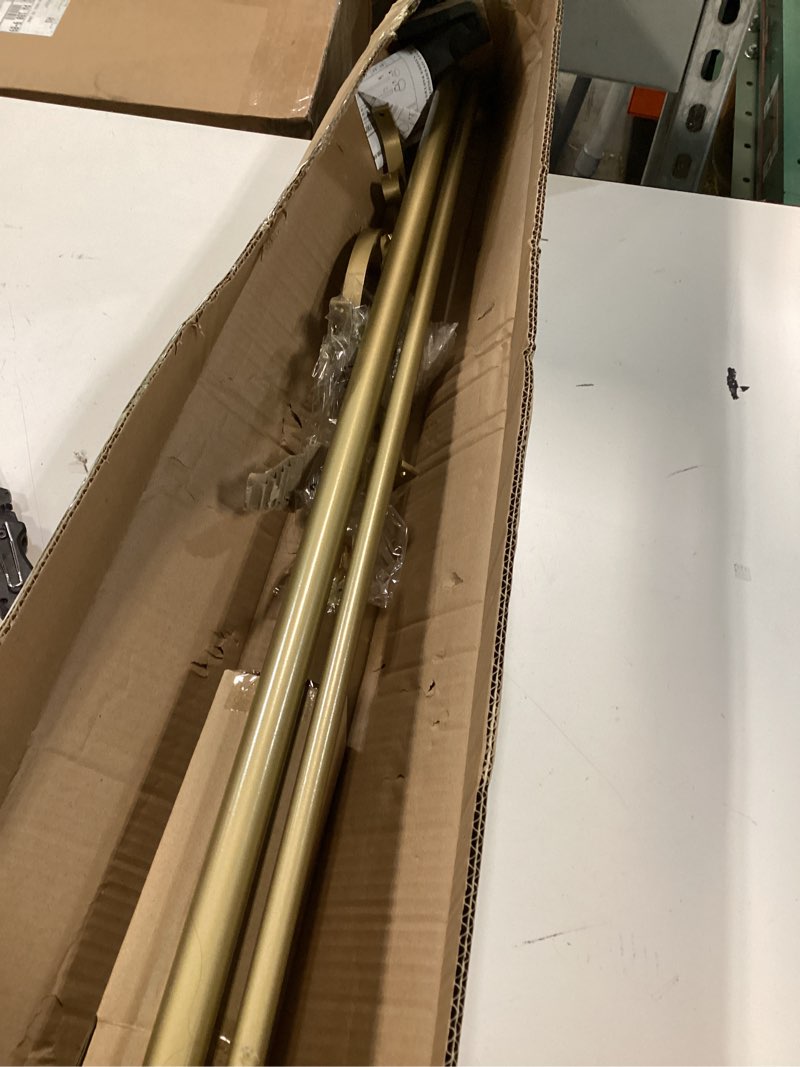 Condition photo showing Good Condition for Double Curtain Rods 36 to 72 Inches with Solid Aluminum Alloy Brackets, 1 Inch Adjustable Drapery Rod, Heavy Duty Dual Curtains Rod for Window, Sliding Door, Bedroom Decoration, Warm Gold Warm Gold 36"-72"