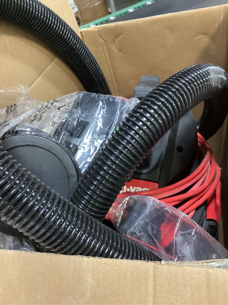 Condition photo showing As Is for shop-vac 4-gallon 6 hp corded wet/dry shop vacuum with accessories included