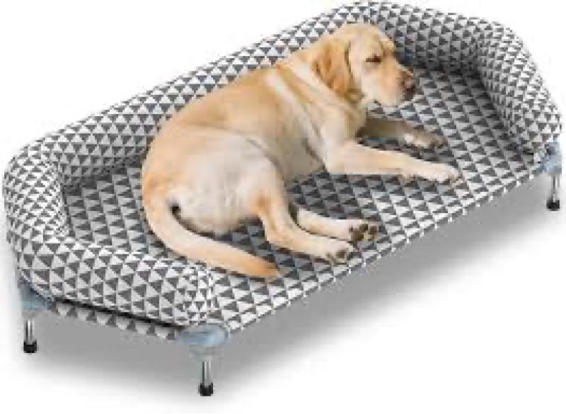 orthopedic dog beds for large dogs - removable bolsters & cleanable cover,elevated outdoor dog bed,e