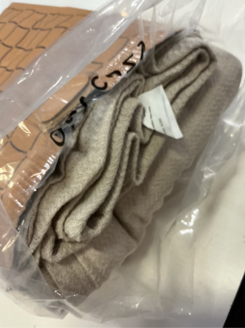 Condition photo showing Good Condition for bedsure gentlesoft 100% cotton blanket queen size for bed - cooling breathable and lightweight, soft cozy textured herringbone woven summer blanket for home decor, linen beige, 90x90 inches 01 - linen beige queen