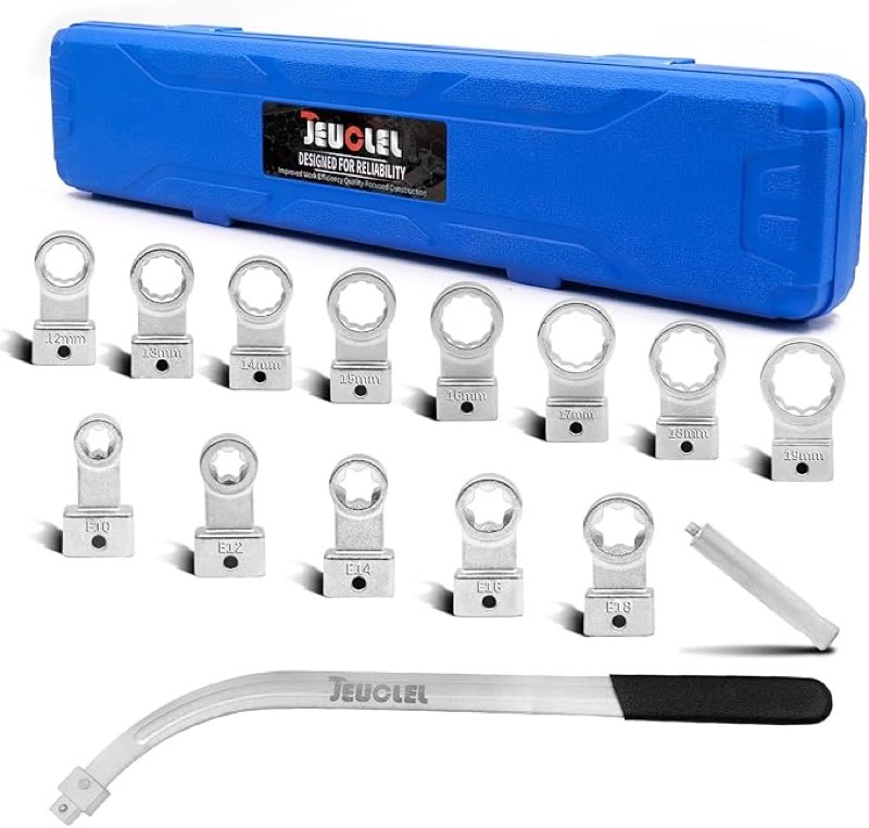 15pcs universal auxiliary idler belt tensioner pulley removal tool kit