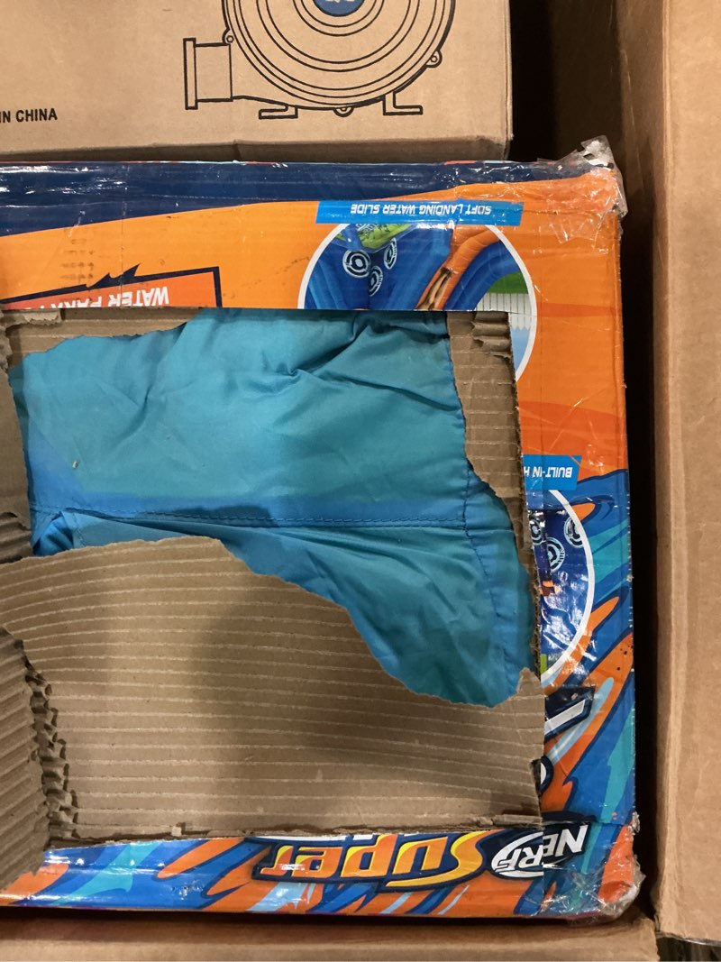Condition photo showing As Is for hasbro super soaker ultimate water park – head to head battle arena mega inflatable bounce house for ultimate water battles