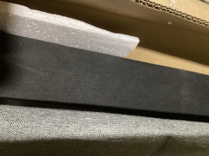 Condition photo showing Good Condition for Marsail Queen Size Bed Frame, Sturdy and Durable with 12 Support Legs, 1300 lbs Capacity, Solid Wooden Upholstered Adjustable Headboard for 6"-12" Mattresses, Easy Assembly, Ideal Height, Dark Gray Dark Gray Queen (U.S. Standard)