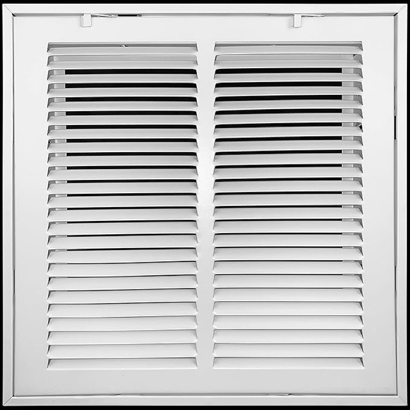 Fits 12x12 Duct Opening | Steel Return Air Filter Grille by Handua [Removable Door] | Vent Cover Grill | White | HVAC Cold Air Intake Grille | Out Dim: 14 5/8\"W X 14 5/8\"H