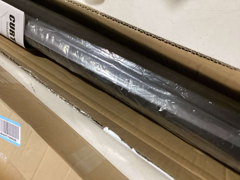 Condition photo showing Good Condition for zocone tension curtain rod 51-148 in (4.25-12ft), long outdoor curtain rod no drilling for patio window, adjustable shower curtain rod for bathroom, never rust, tool-free, rod diameter 1.26 in, black black 51-148 inches
