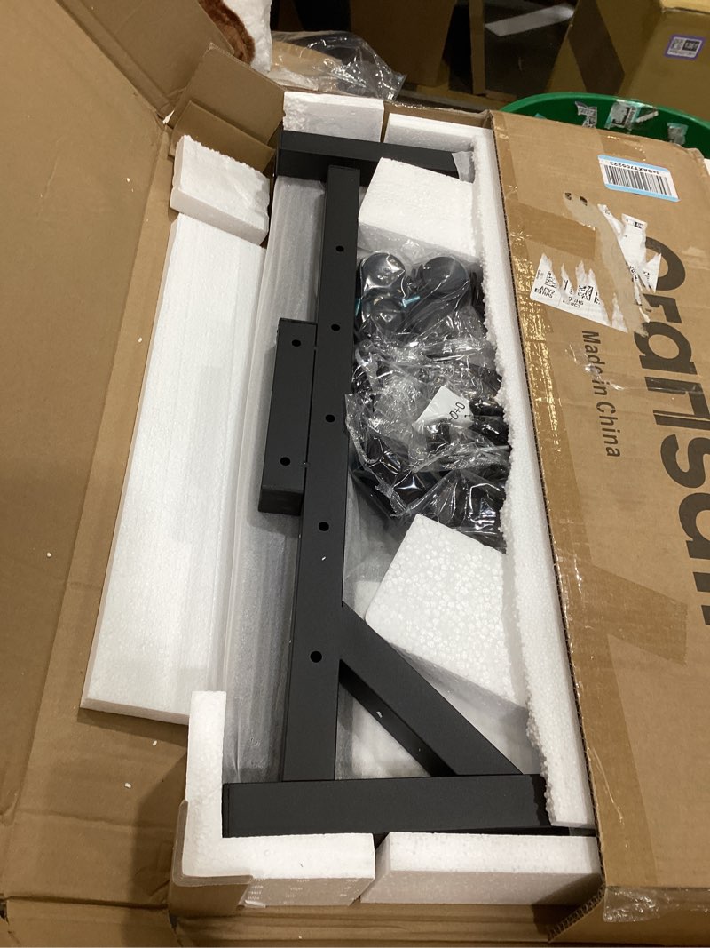 Condition photo showing New/Like New for small standing desk with wheels, 29.5-45.3 inch adjustable height, portable treadmill desk, rolling computer table for walking pad with a cup holder and a hook black