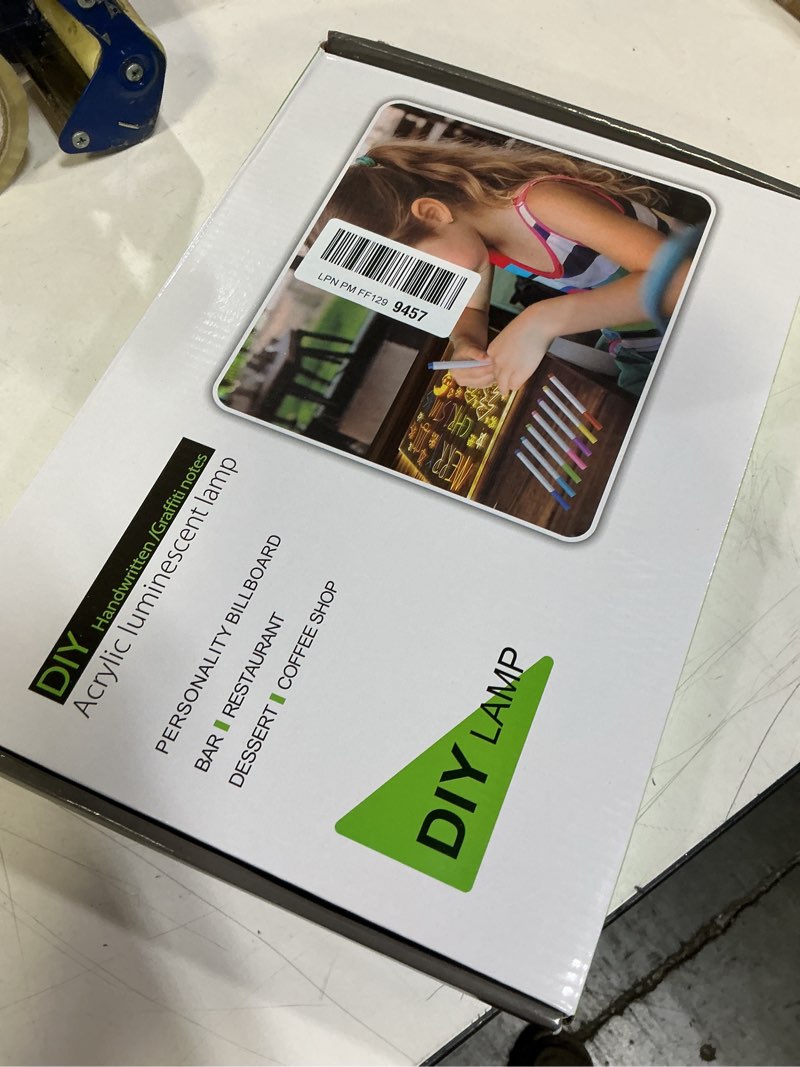 Condition photo showing New/Like New for LED Note Board with Colors, 13.8"X10" 4 Modes & 7 Colors Rewritable LED Acrylic Drawing Board, Holiday Trend Gift, for Children Aged 12 and Above, Schools, Home Offices