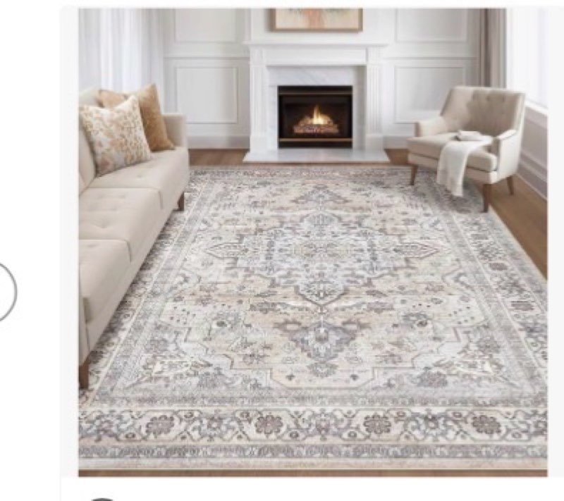 12x15 Area Rug Living Room: Washable Boho Large Neutral Vintage Soft Rugs Stain Resistant Farmhouse 