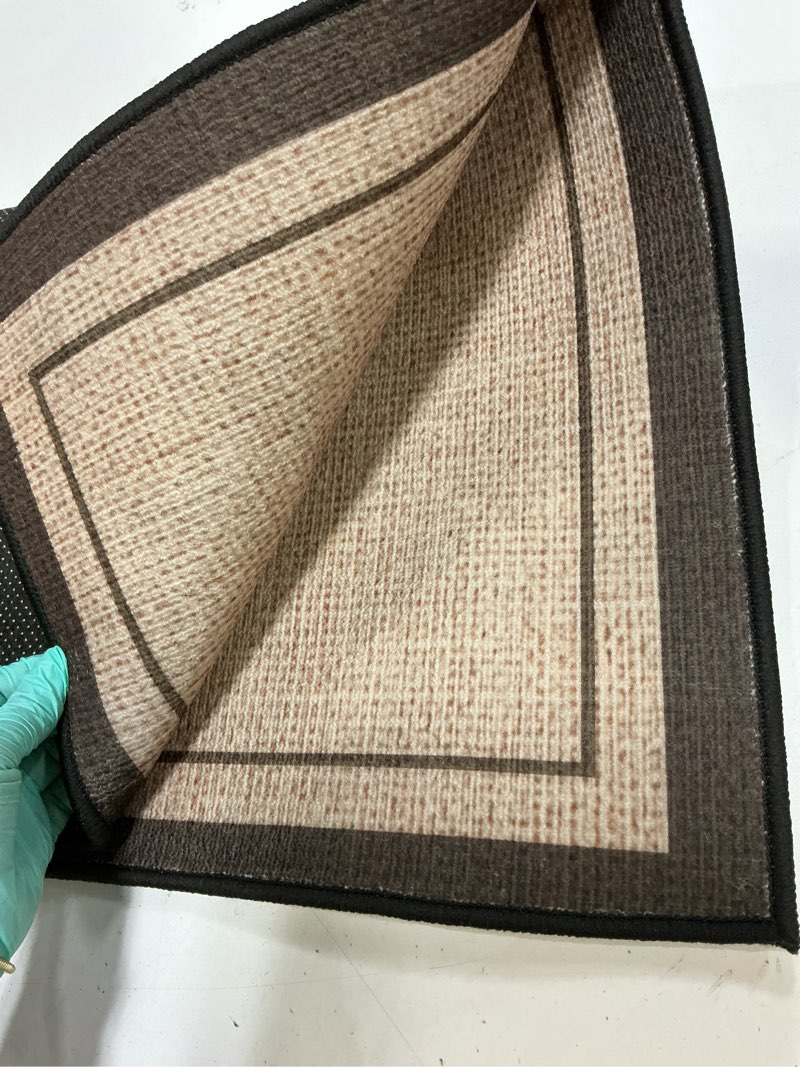 Condition photo showing As Is for kitchen kitchen rugs comfort standing rug: kitchen mats super absorbent and stain resistant runner rug, easy to clean washable rugs for home, sink, laundry(brown 17''*47'')