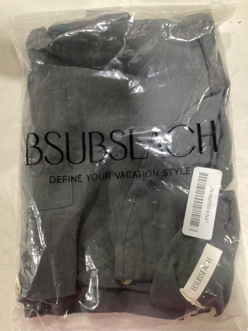 Condition photo showing New/Like New for bsubseach womens modern swimsuit cover up blouse button down shirt dresses tops medium deep grey