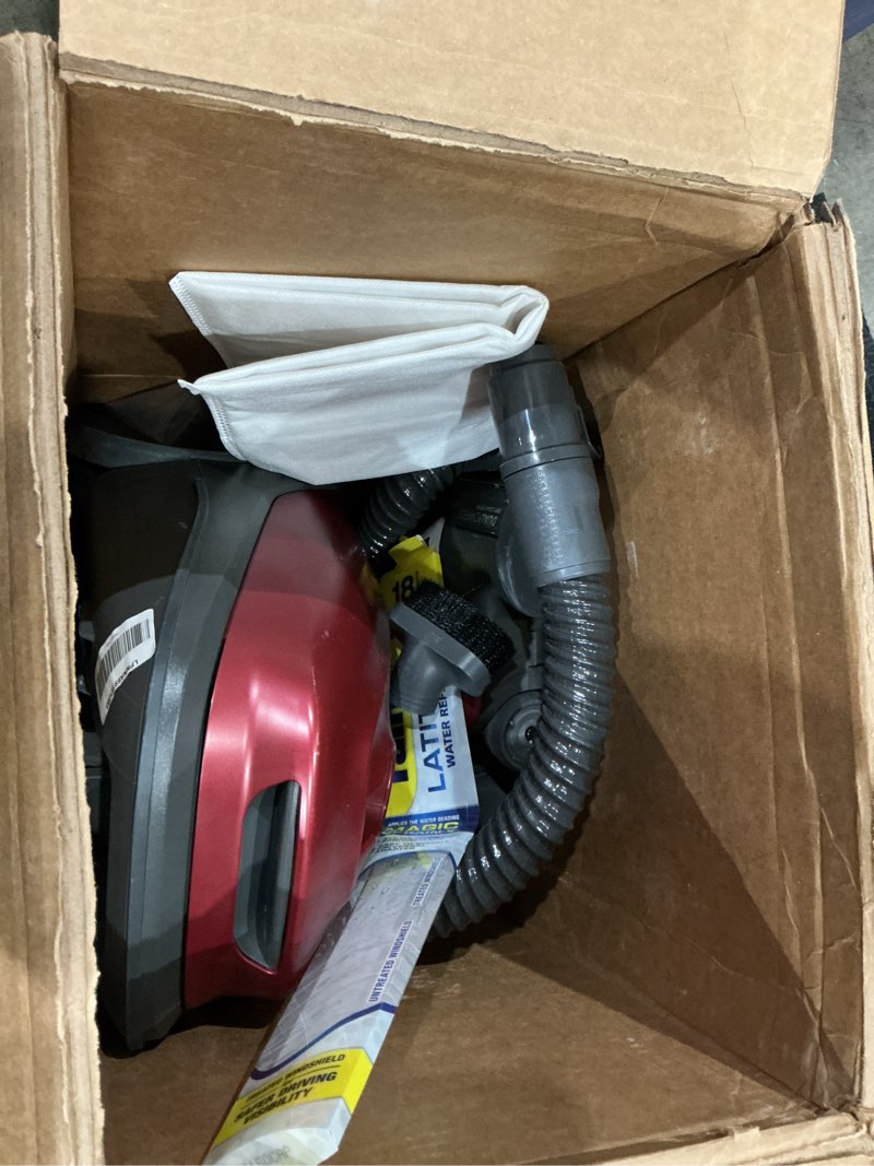 Condition photo showing As Is for kenmore 81414 bagged canister vacuum cleaning tools, 400 series + telescoping wand, red
