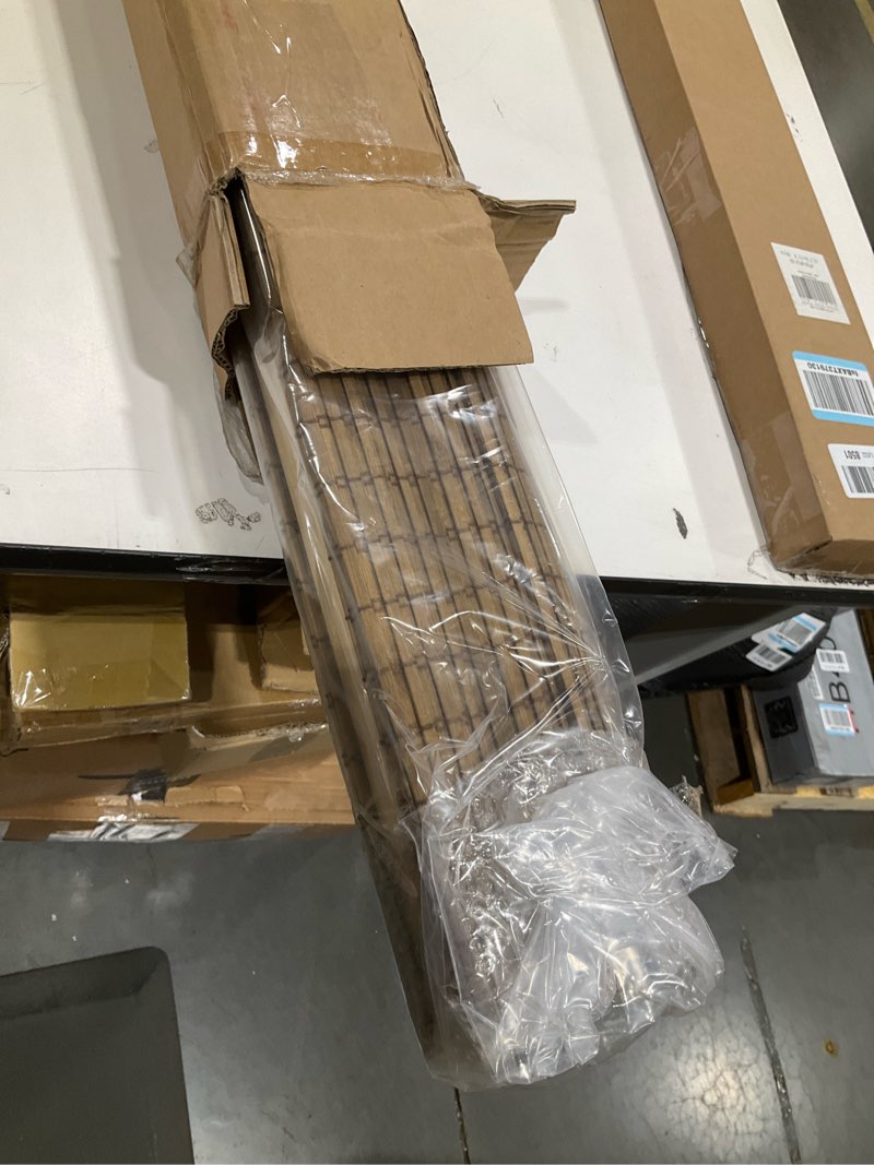 Condition photo showing Good Condition for cordless bamboo roman shades for windows, blinds size (30.5" w ×48" h) colour (highfield teak) highfield teak 30.5" w × 48" h