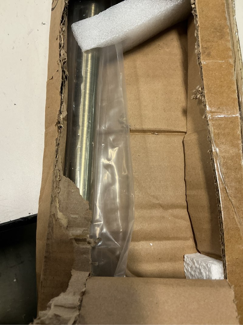 Condition photo showing New/Like New for antique bronze disc curtain rods, 48-84 inches window curtain rod,adjustable room darkening drapery rod with aluminum finials and brackets,wrap around design 48-84" antique bronze