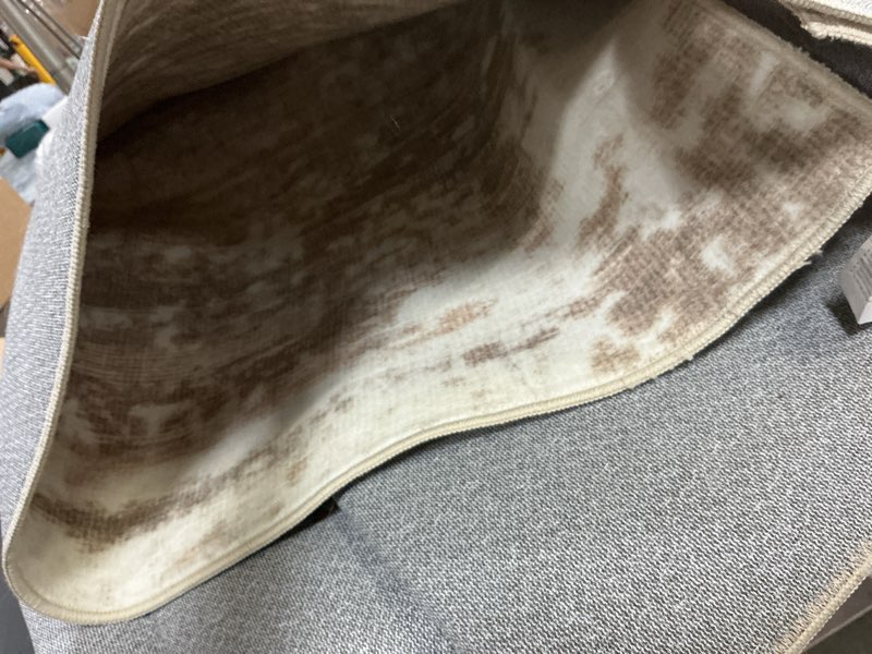 Condition photo showing As Is for soalmost washable area rug 8x10, large soft rugs for living room vintage beige carpet 8x10 area rugs for bedroom dining room non-slip stain resistant under table rug beige 8' x 10' (rectangular)