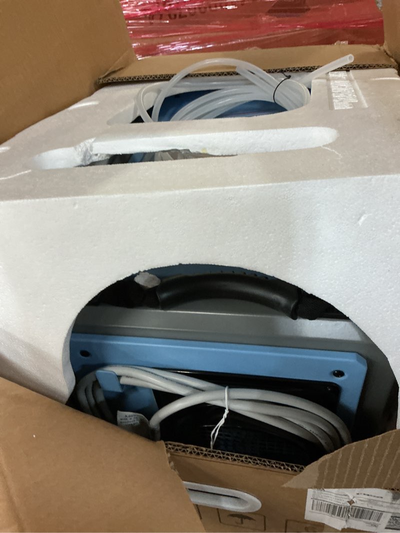 Condition photo showing As Is for 180 Pints Commercial Dehumidifier with Pump & Drain Hose, Crawl Space Dehumidifier for Basement, Industrial, Garage, Home, Cover Up to 8000Sq Ft Large Smart Dehumidifiers Whole House Dehumidifiers Black