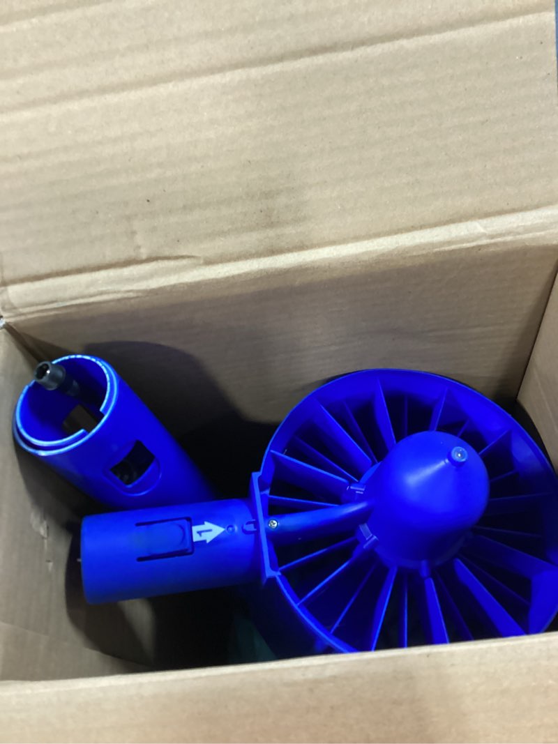 Condition photo showing As Is for comfy floats motorized pool float with 12v propeller and cup holder | 12v motor with 360 degree steering and a built-in cup holder. oversized tube sized for adults on pools and calm lakes.