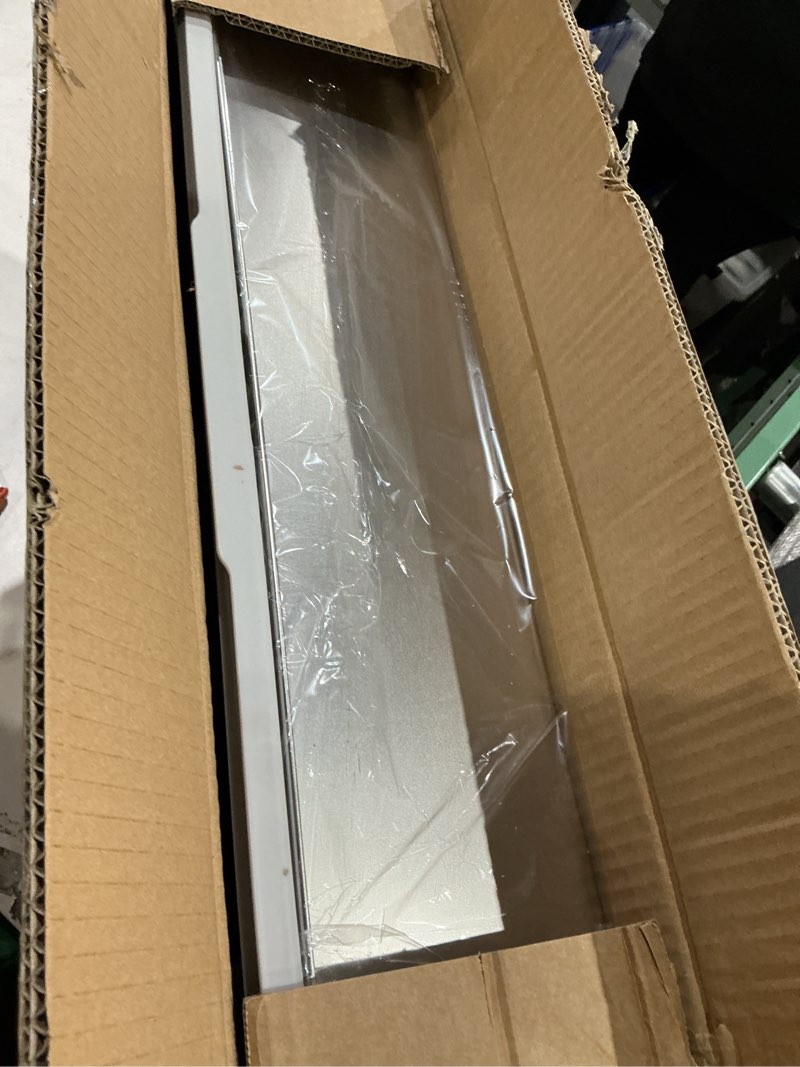 Condition photo showing As Is for stainless steel litter box | xl enclosed cat litter boxes with lid for big cats | high sided, anti-urine leakage | non-stick bottom & includes litter mat & metal scoop
