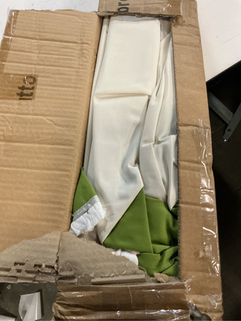 Condition photo showing Good Condition for tempera 9ft scalloped patio umbrellas with fringe, market umbrellas with water-resistant and fade resistant canopy, 1.5" wood pole & button tilt,green beige spliced green beige spliced 9 ft push-button-tilt