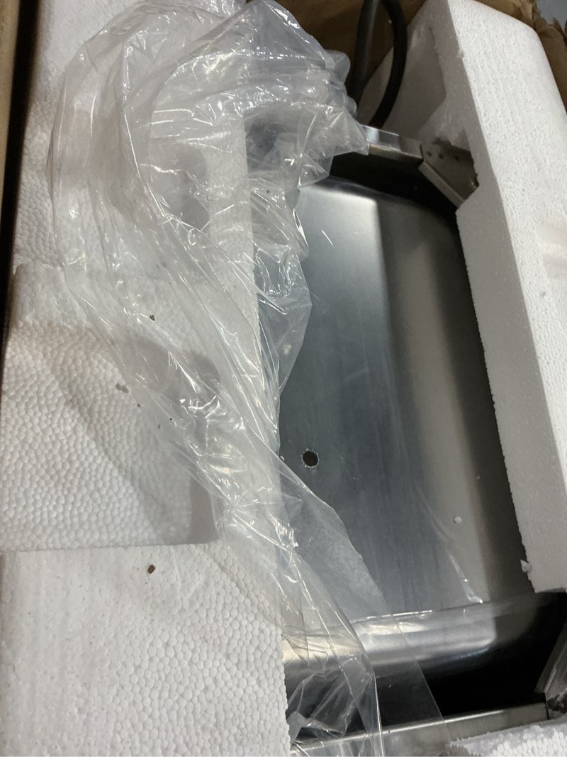 Condition photo showing As Is for eggkitpo deep fryer with basket commercial 12l electric countertop fryer stainless steel deep fryers for restaurant home use with extra large frying basket and lid, 120v, 1800w