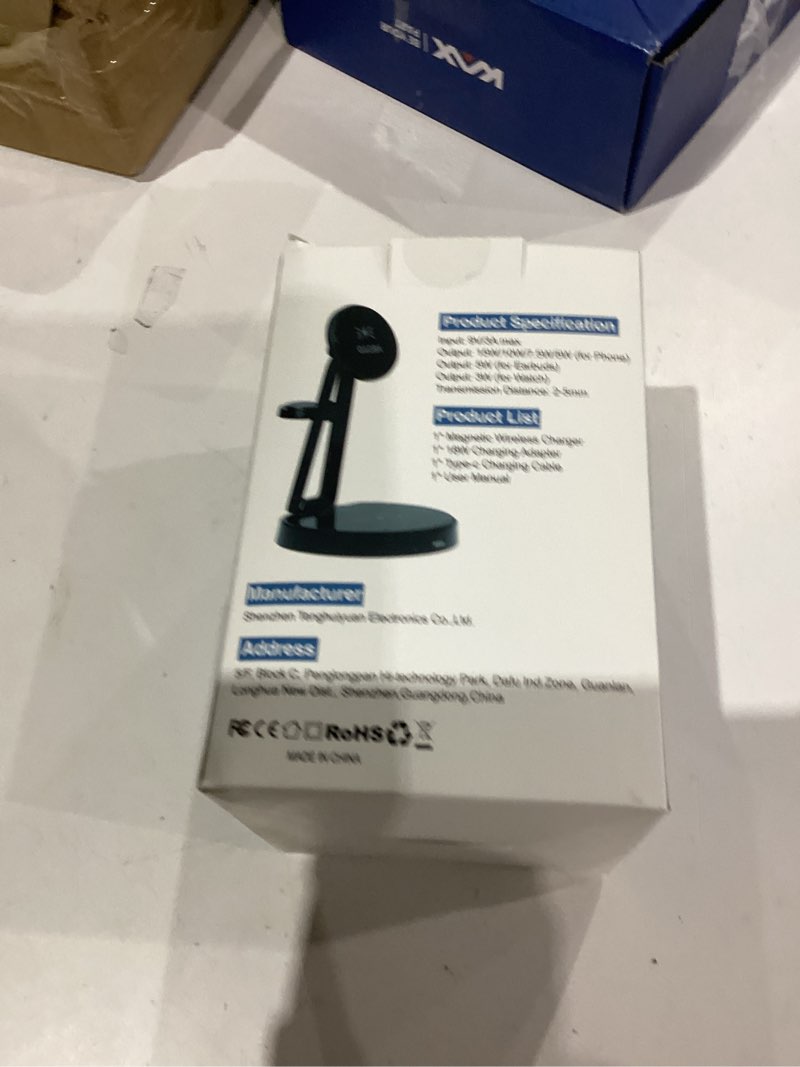 Condition photo showing As Is for Wireless Charger for Samsung | 3-in-1 Charging Station for Samsung Galaxy S25/S24/S23/S22 & Watch 7/6/5/Buds | MagSafe Charger for iPhone 16/15/14/13/12 | Compatible with Apple AirPods Gray