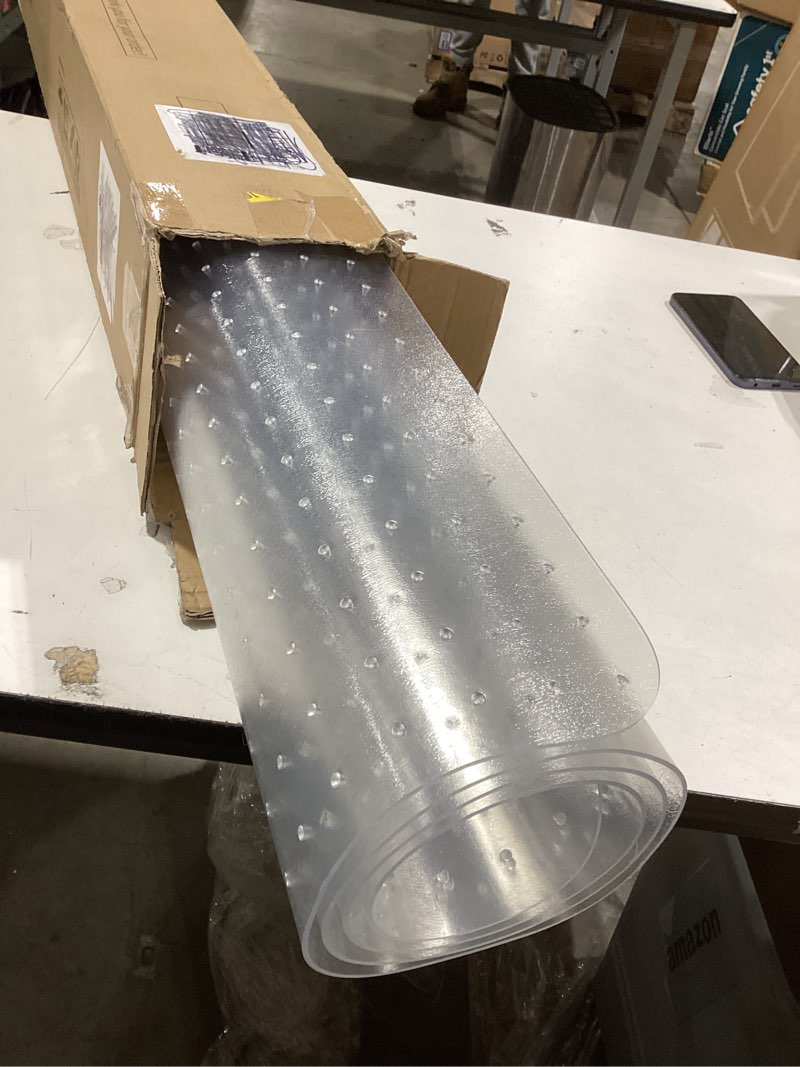 Condition photo showing Good Condition for Office Chair Mat for Carpet, tixpol 46" x 60" Chair Mat for Carpeted Floors, Non-Slip Carpet Protector Floor Mat with Grips, Heavy-Duty Rolling Under Desk Mat for Home Office and Gaming (Clear) 46" x 60" (for carpet) Clear (for Carpet)