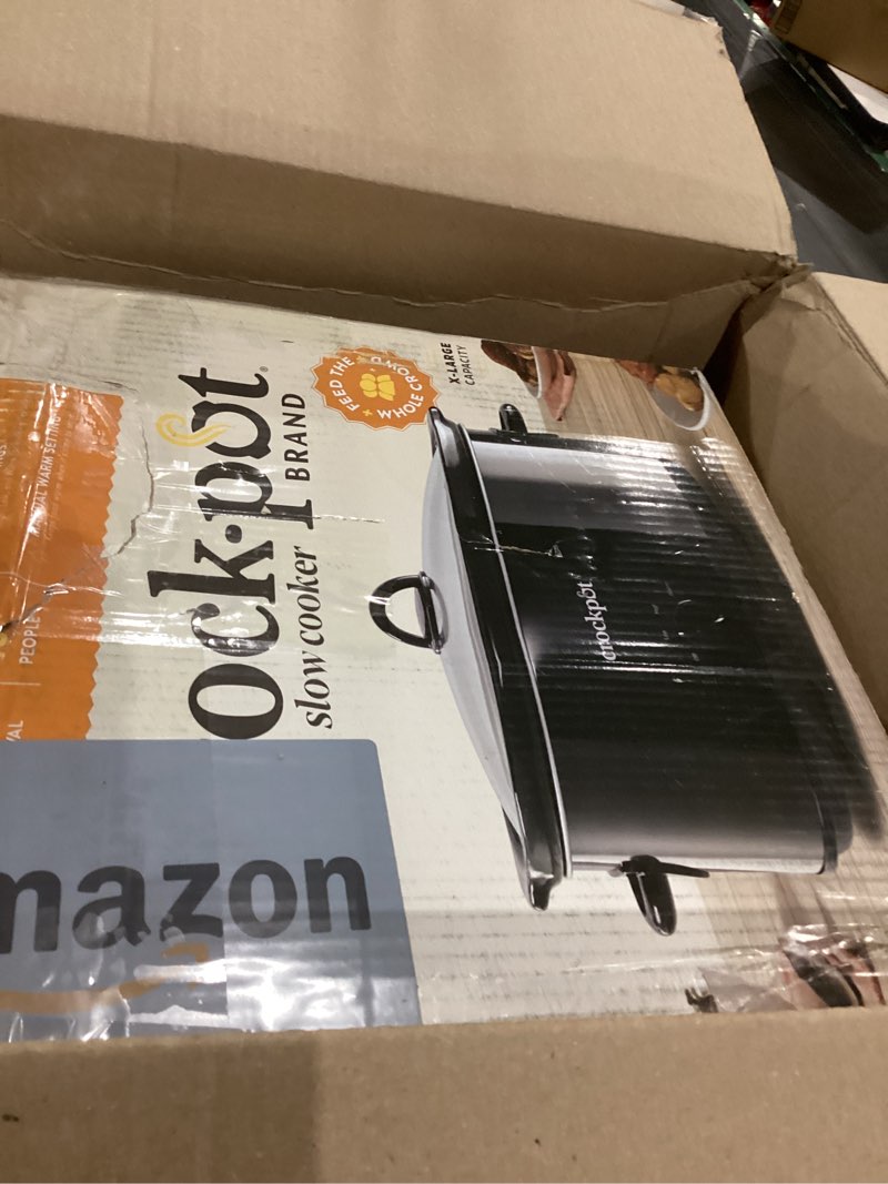 Condition photo showing As Is for Crockpot Manual 8-Quart Slow Cooker Black 8qt Black