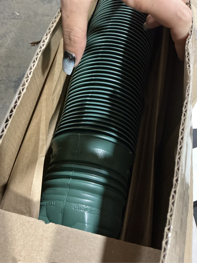 Condition photo showing Good Condition for amerimax green flexible downspout extension gutter connector rainwater drainage single green