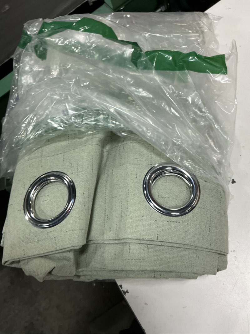 Condition photo showing Good Condition for h.versailtex linen curtains natural linen blended curtain panels for living room/light reducing linen semi sheer curtains 96 inch length 2 panels set nickel grommet window panels, sage sage 52"w x 96"l (pack of 2)
