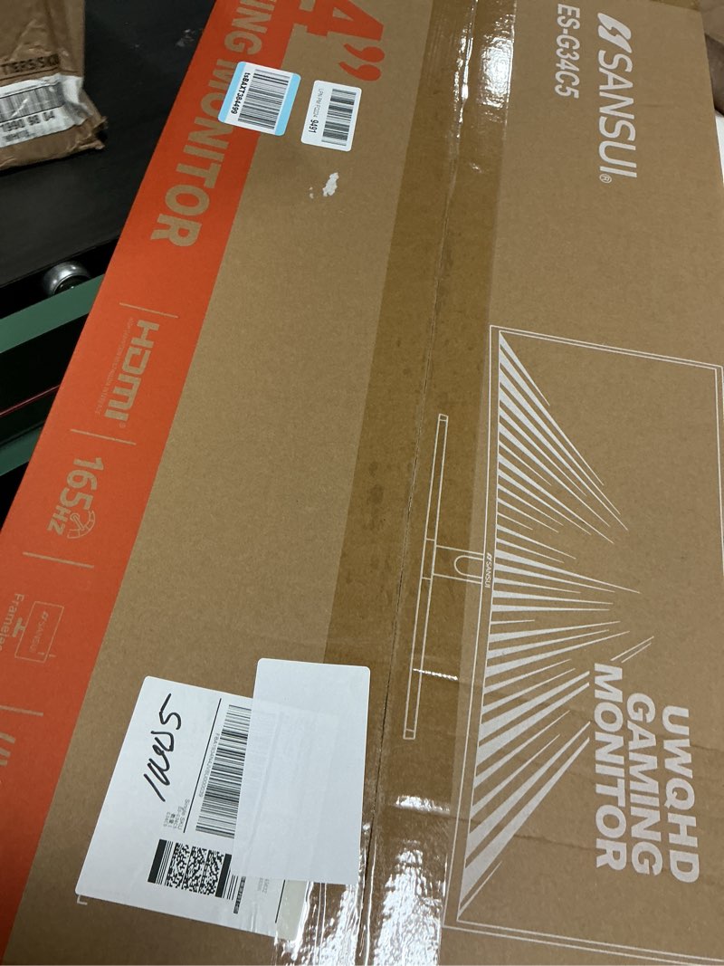 Condition photo showing Good Condition for sansui 34-inch curved gaming monitor uwqhd 3440 x 1440 up to 165hz curved 1500r - pip/pbp, 1ms(mprt), hdr, 300nits, srgb 125%, dci-p3 95%,freesync,hdmix2,dp1.4 x2 (dp cable included)