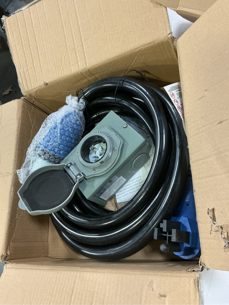 Condition photo showing Good Condition for 50 Amp Generator Cord and Power Inlet Box, 15FT Generator Cords 50 Amp,125V/250V Generator Power Cord NEMA14-50P/SS2-50R Twist Lock Connector