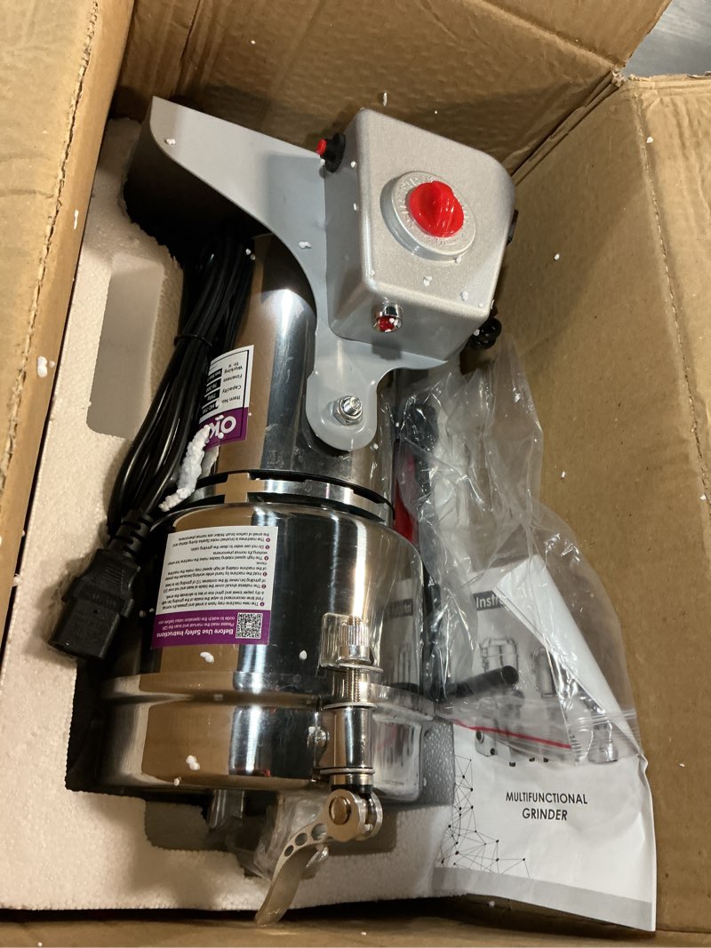 Condition photo showing Good Condition for 750g grain mill, 304 stainless steel spice grinder, 2800w high-speed commercial flour mill, superfine flour mill grinder for home, grain mill for flour 750g swing type+304 stainless steel