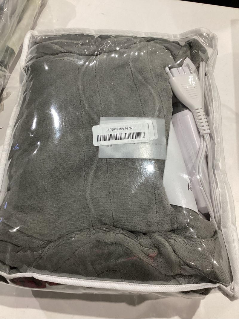 Condition photo showing Good Condition for Electric Heated Blanket 72"x84" Full Size, Soft Coral Fleece with 4 Heating Levels and 10 Hours Auto-Off, Machine Washable, Cozy Plush Fabric for Home, Light Gray 002-light Grey Full Size(72"x84")