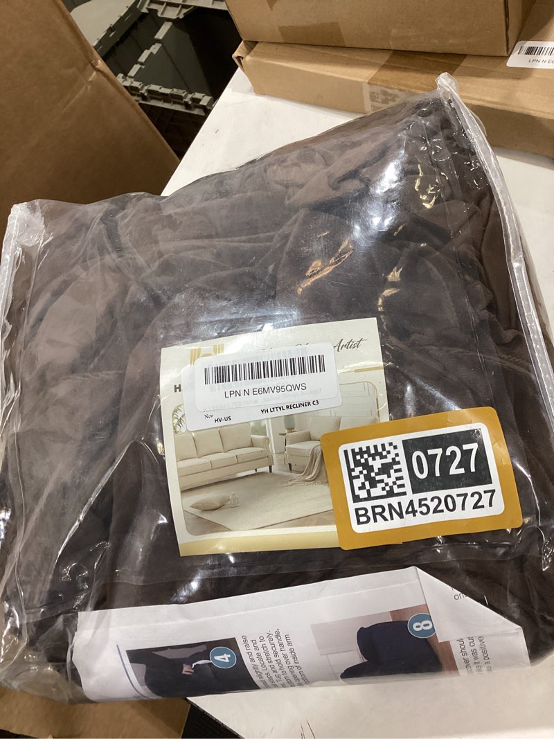 Condition photo showing New/Like New for h.versailtex velvet recliner chair covers 1-piece for reclining chair, recliner cover feature thick luxury and soft fabric with elastic bottom, anti-slip foams attached (brown,x-large) brown x-large recliner chair