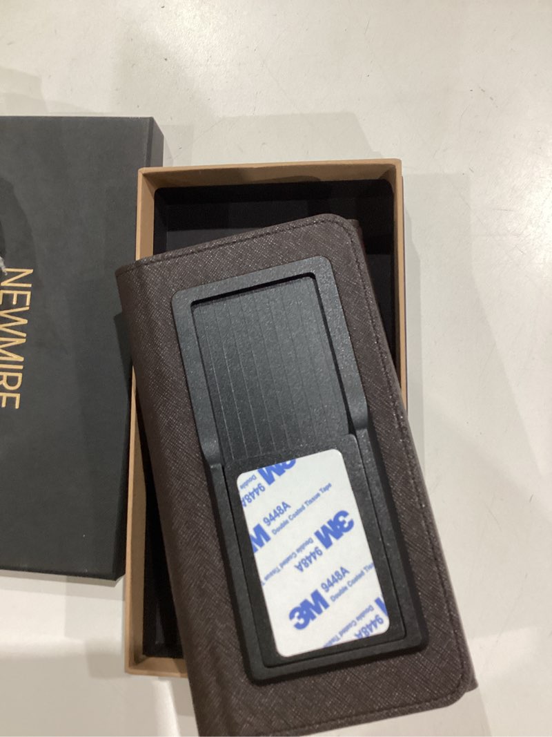 Condition photo showing New/Like New for duo phone case for 2 phones | multi purpose hiquality leather cell phone case, cell phone wallet | folding variation | all phone types available | iphone, galaxy, motorola, etc | a type - wallet black