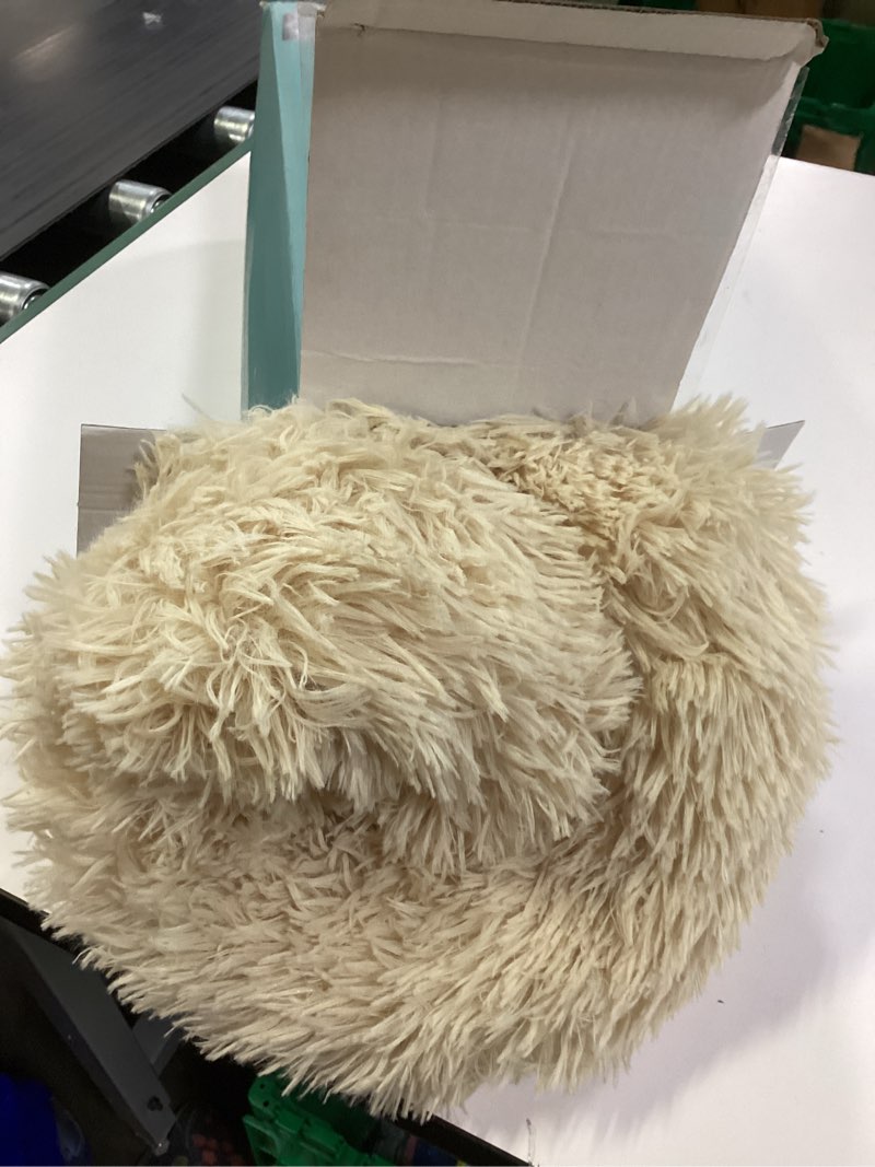 Condition photo showing As Is for Orthopedic Dog Bed for XXL Dogs - Washable Memory Foam Pet Sofa, Fluffy Plush Rectangular Bed, Waterproof Anti-Anxiety Couch, Light Brown, XXL Light Brown 47"L x 32"W x 8"Th