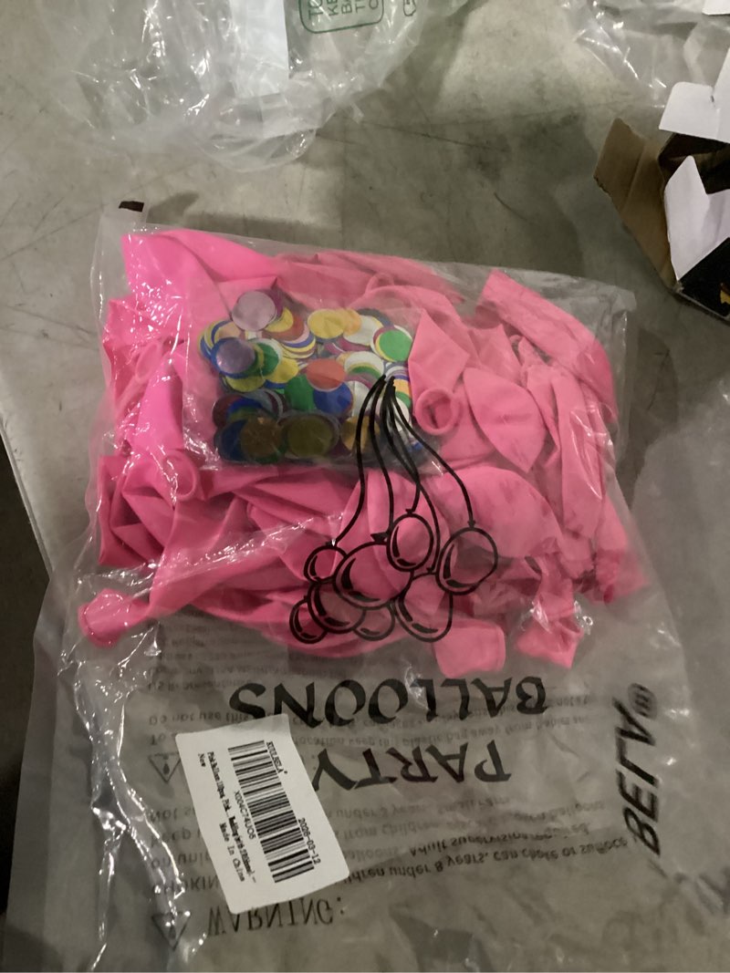 Condition photo showing Good Condition for pink balloon 110pcs, pink latex balloons12 inch for birthday valentine's day wedding(with 2 ribbons) 12inch(normal) a26-pink