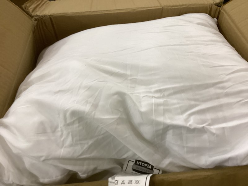 Condition photo showing Good Condition for Utopia Bedding Throw Pillow Inserts (Pack of 2, White), 22 x 22 Inches Decorative Indoor Pillows for Sofa, Bed, Couch, Cushion Sham Stuffer 22x22 Inch 2