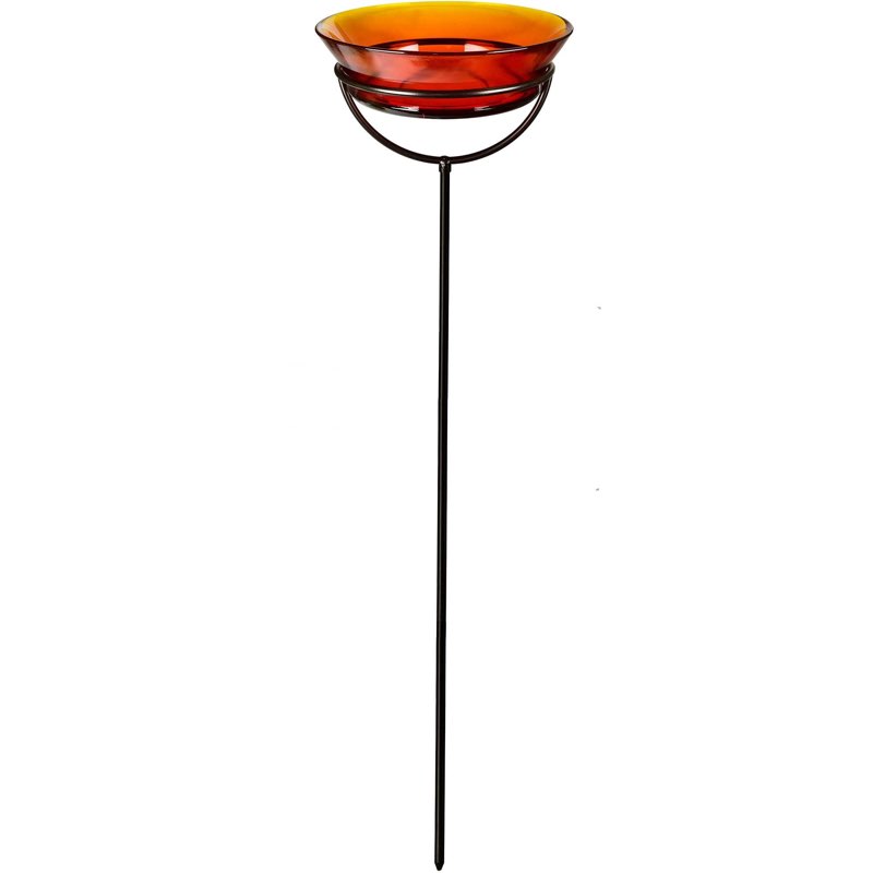 Mosaic Birds Cuban Garden Stake, M429-200-08, 36 Inch Tall, Orange