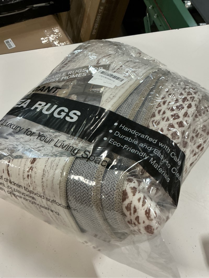Condition photo showing Good Condition for nakagishi area rug living room rugs: 5x7 machine washable boho large neutral farmhouse stain resistant moroccan indoor floor carpet for bedroom nursery dorm classroom playroom dining room home- brown brown tan 5' x 7' (rectangular)