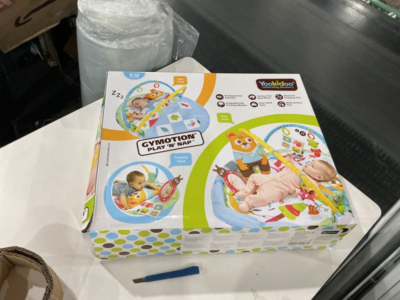 Condition photo showing New/Like New for Yookidoo Baby Gym Play 'N’ Nap. 3-in-1 Activity Playmat with Foldable Infant Blanket. Tummy Time Pillow & Mirror, Sensory Toys and Newborn Rattle for 0-12 Months. Gymotion Play ‘N’ Nap