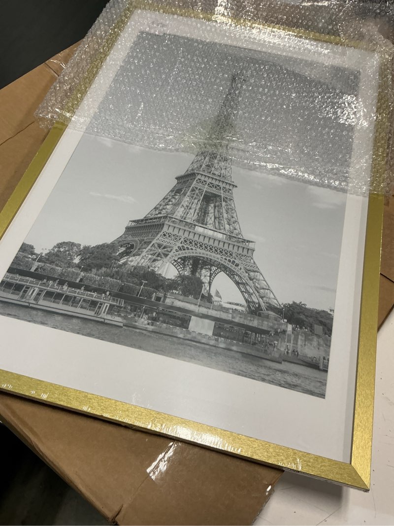 Condition photo showing New/Like New for upsimples 16x24 Picture Frame, Display Pictures 14x20 with Mat or 16 x 24 Without, Wall Hanging Poster Frames, Gold, 1 Pack Gold 16x24