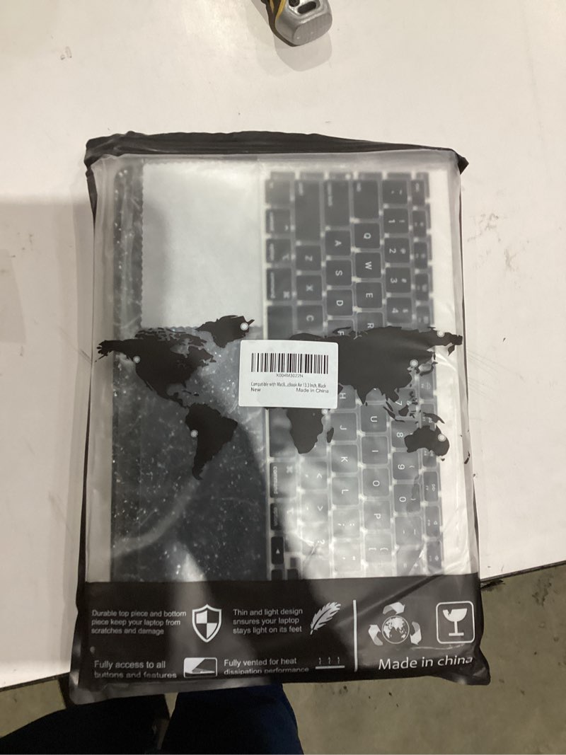 Condition photo showing New/Like New for AKIT Compatible with MacBook Air 13 inch Case Sparkly 2022-2020 2019 2018 M1 A2337 A2179 A1932, Glossy Glitter [Anti-Cracking] Hard Shell Laptop Case Cover for MacBook Air 13.3 inch 2020, Black