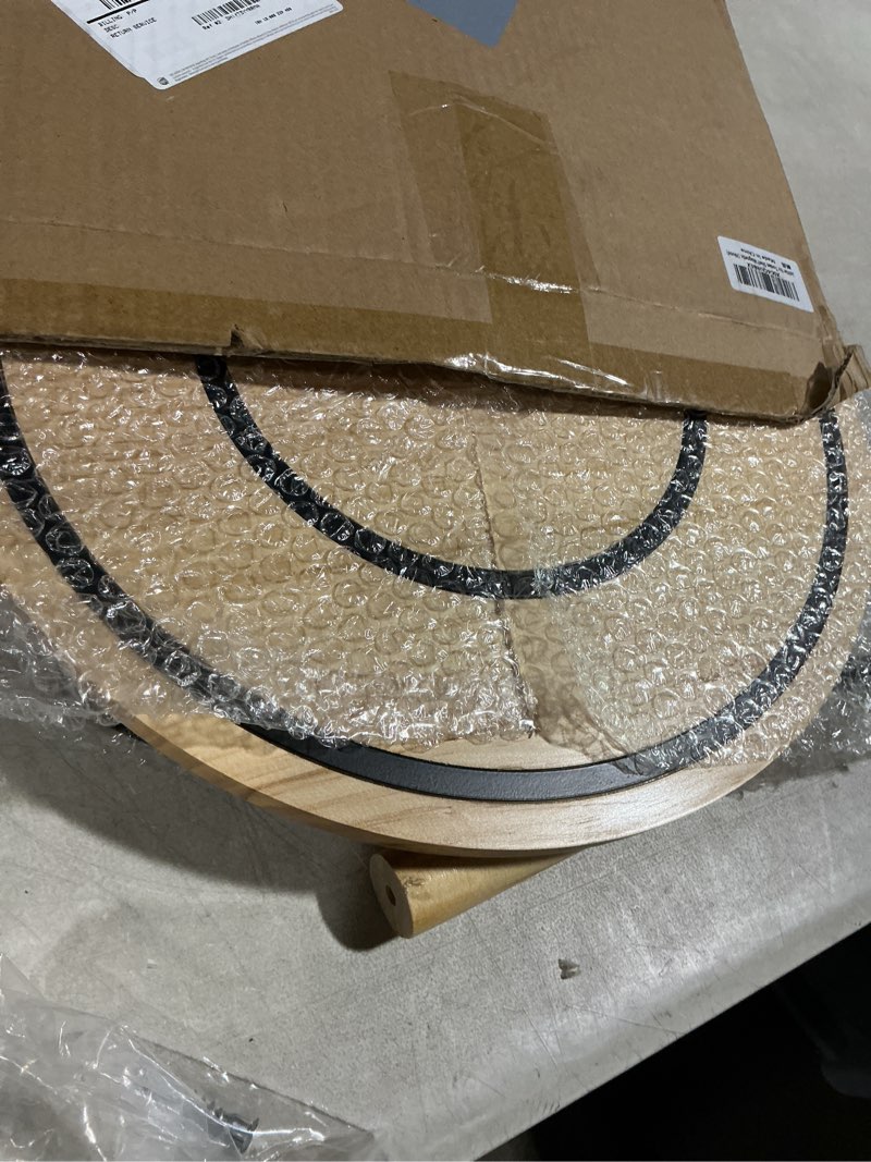 Condition photo showing As Is for large tonie shelf for toniebox - round rotating tonies box organizer for all your tonie accessories, 360° spinning turntable 2-tier tonies magnetic shelf, toniebox characters and display collection wood